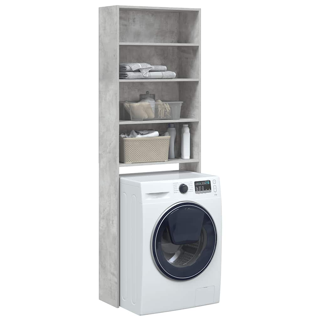 vidaXL Washing Machine Cabinet Concrete Grey 64x24x190 cm