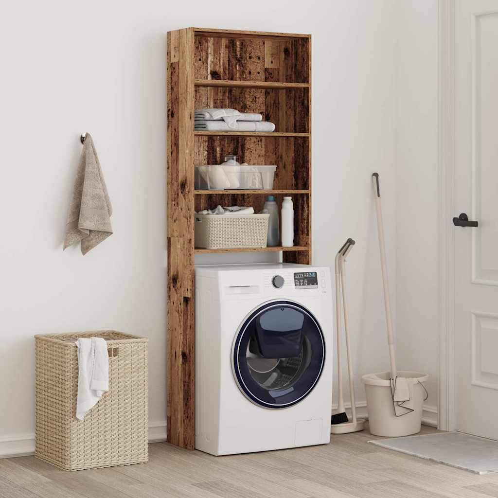 vidaXL Washing Machine Cabinet Old Wood 64x24x190 cm