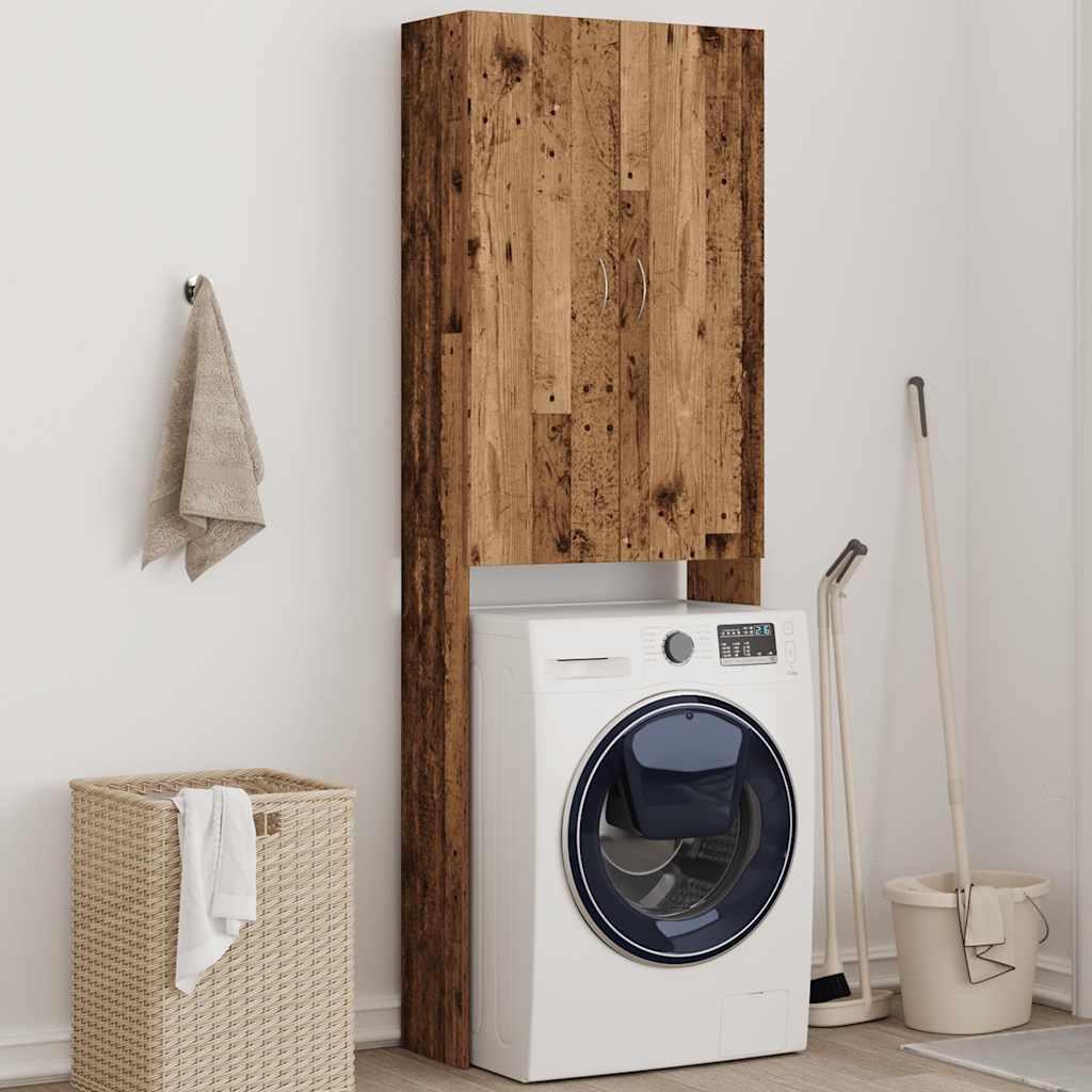 Washing Machine Cabinet Old Wood 64x25,5x190 cm
