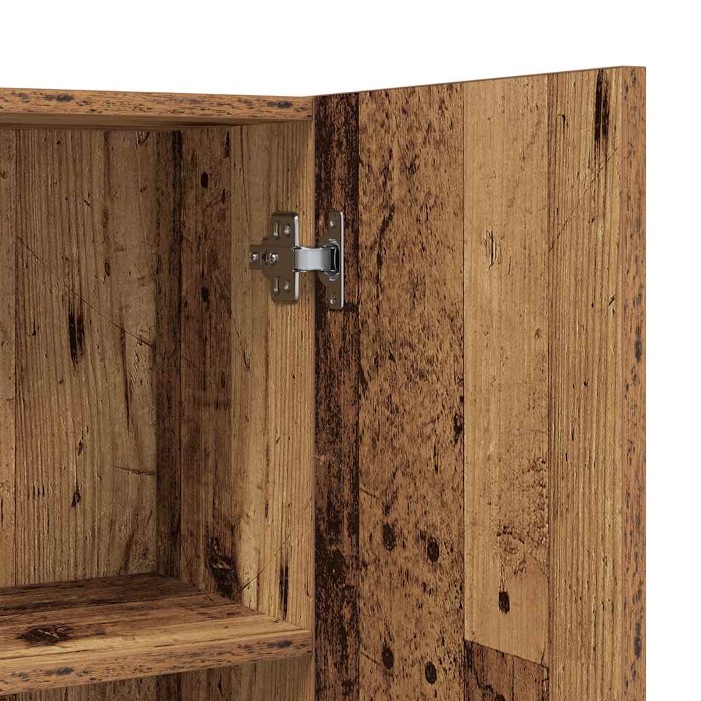 Washing Machine Cabinet Old Wood 64x25,5x190 cm