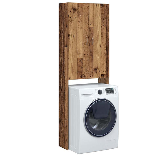 Washing Machine Cabinet Old Wood 64x25,5x190 cm