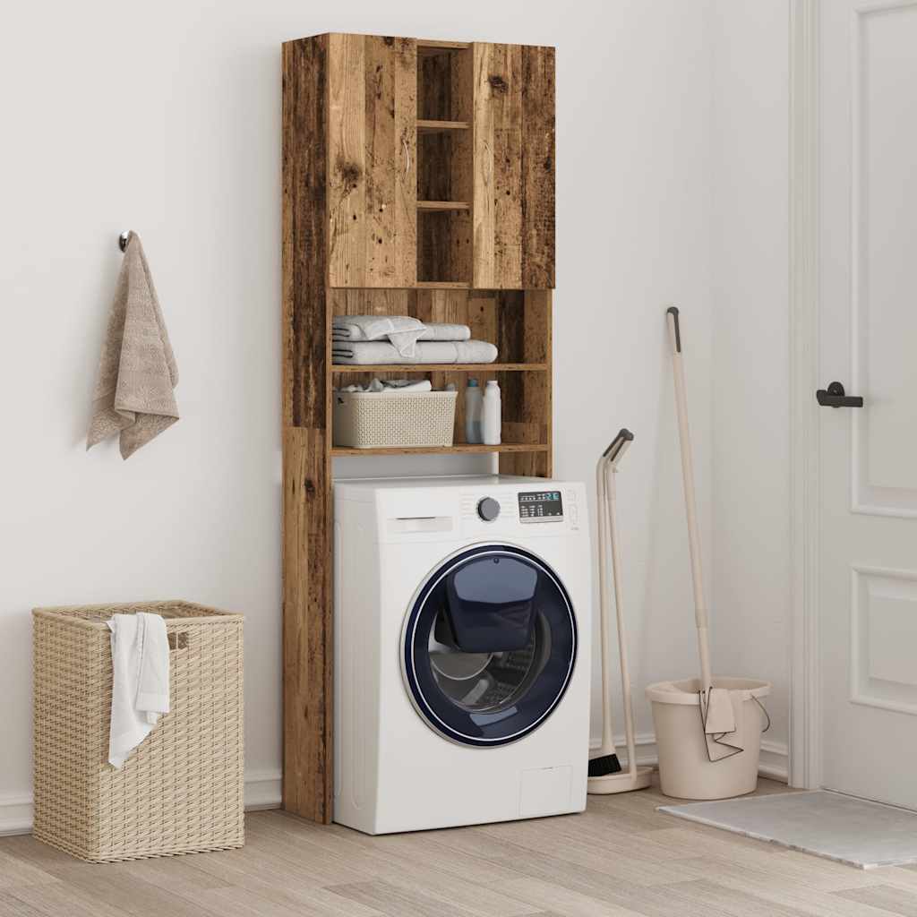 vidaXL Washing Machine Cabinet Old Wood 64x25.5x190 cm