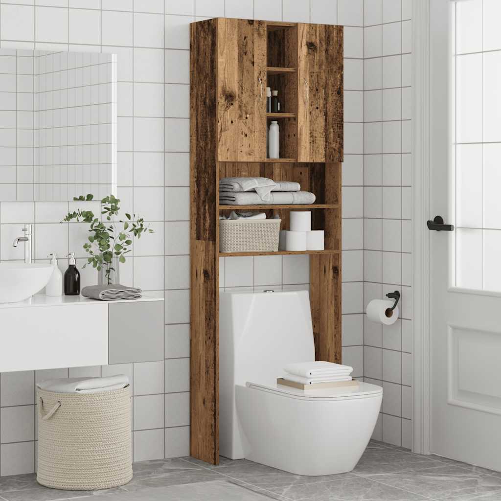 Washing Machine Cabinet Old Wood 64x25,5x190 cm