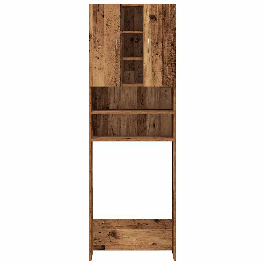 Washing Machine Cabinet Old Wood 64x25,5x190 cm
