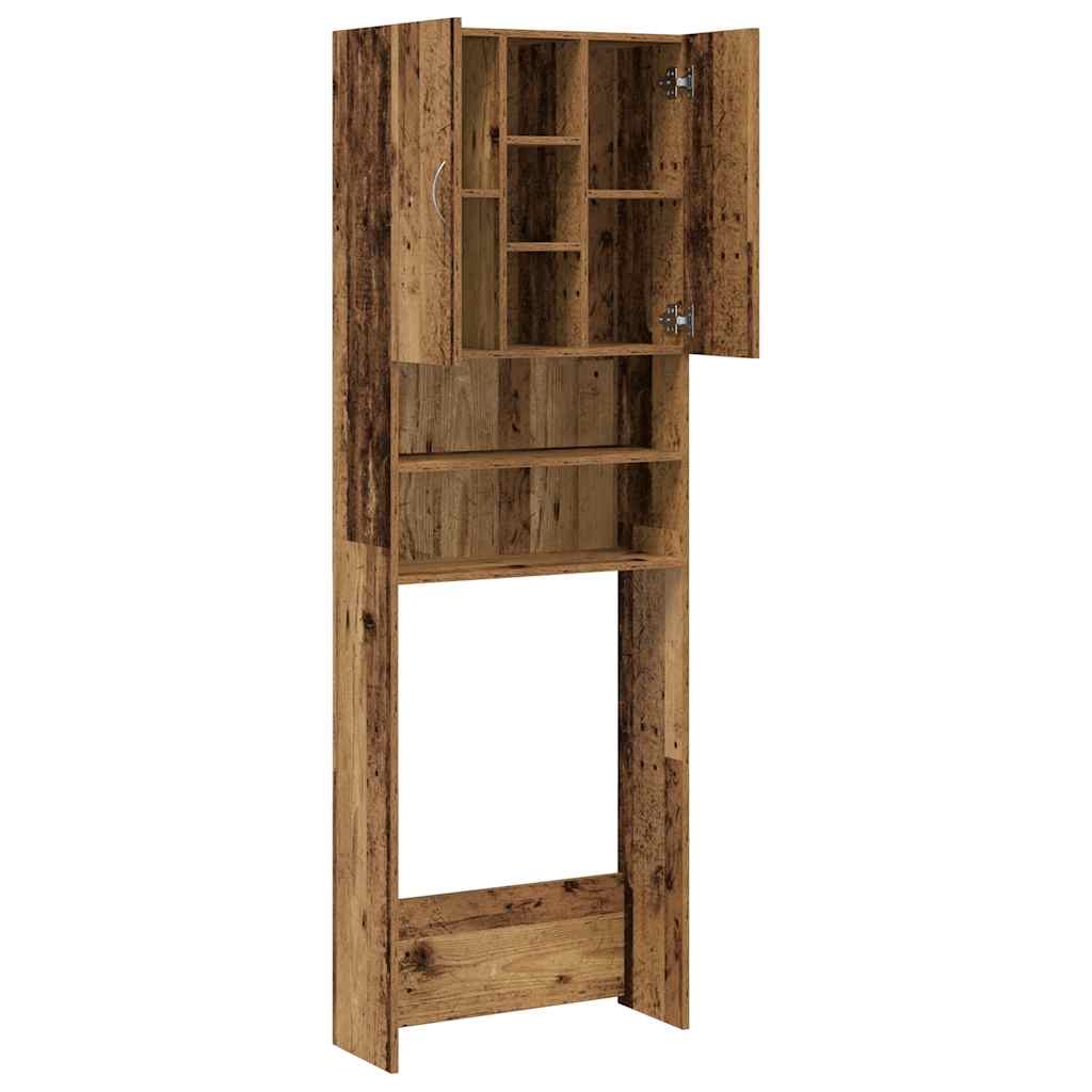 Washing Machine Cabinet Old Wood 64x25,5x190 cm
