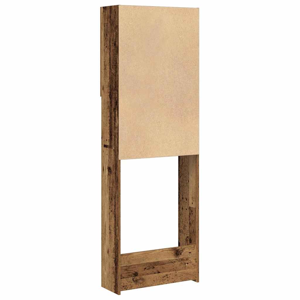 Washing Machine Cabinet Old Wood 64x25,5x190 cm