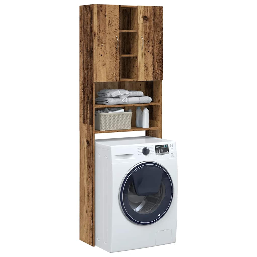 Washing Machine Cabinet Old Wood 64x25,5x190 cm
