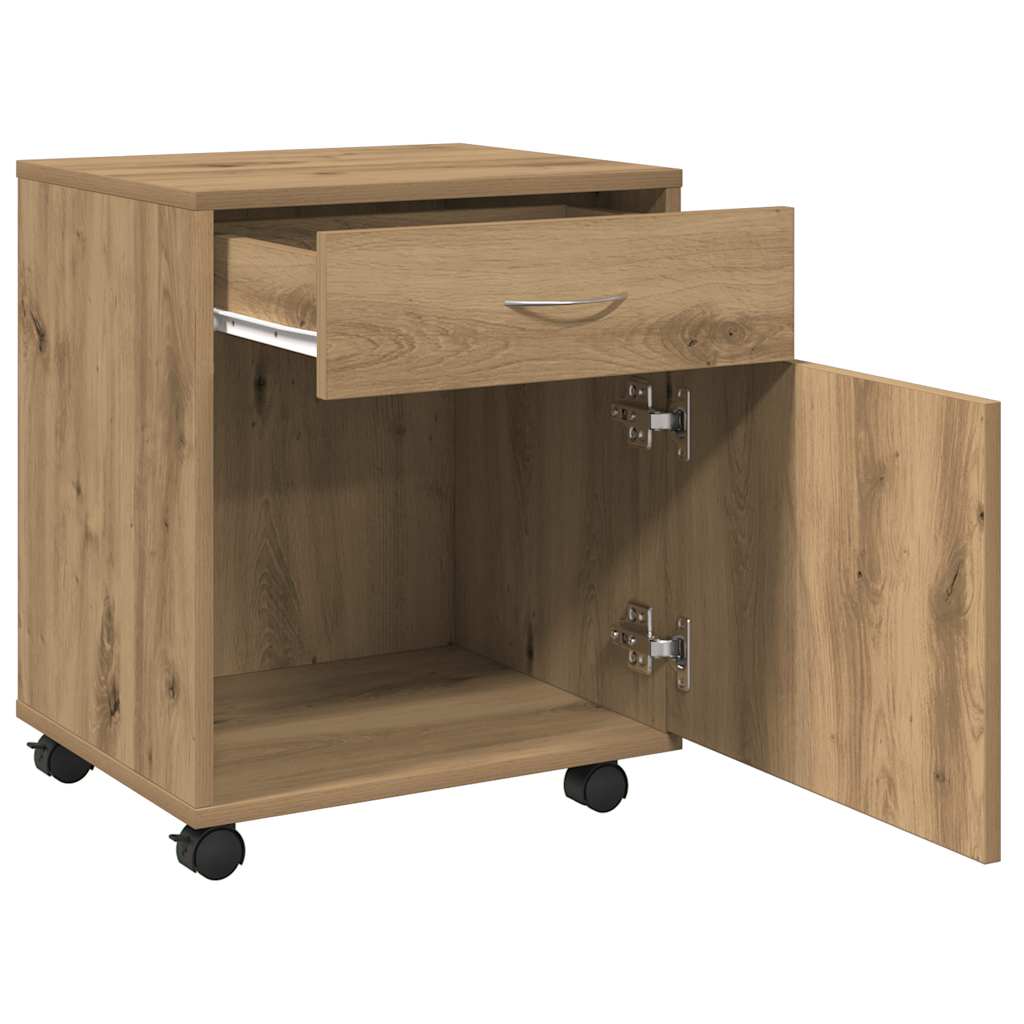 Rolling Cabinet Artisan Oak 45x38x54 cm Engineered Wood