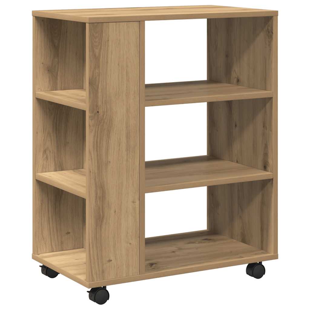 Rolling Cabinet Artisan Oak 60x35x75 cm Engineered Wood