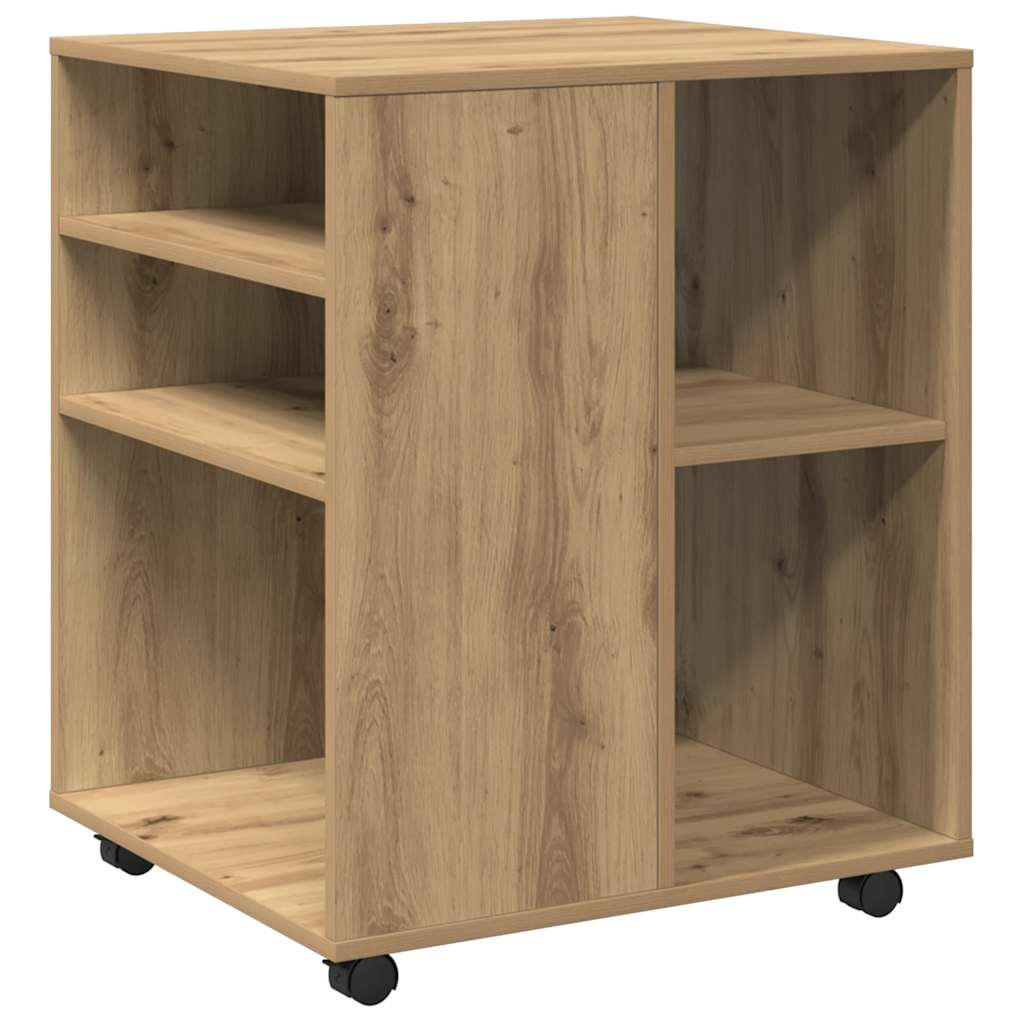 Rolling Cabinet Artisan Oak 60x53x72 cm Engineered Wood