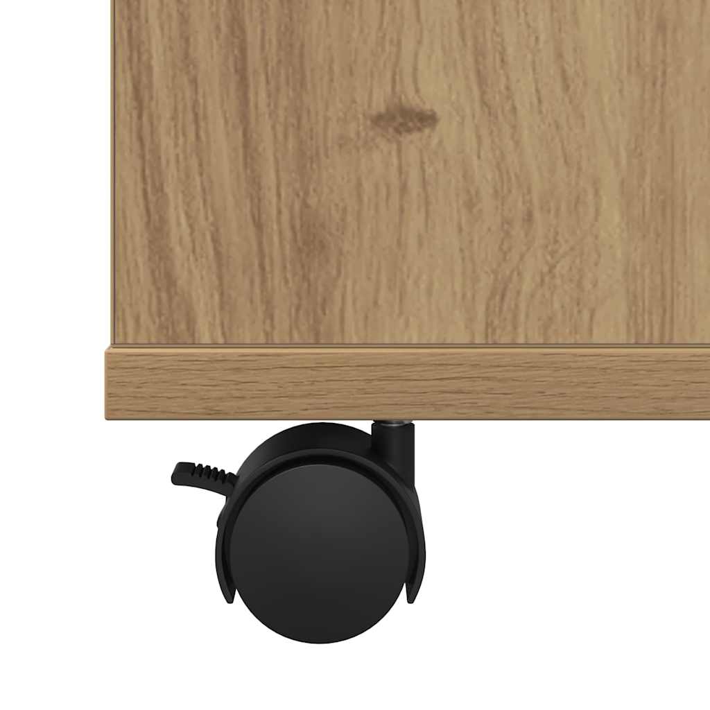 Rolling Cabinet Artisan Oak 60x53x72 cm Engineered Wood