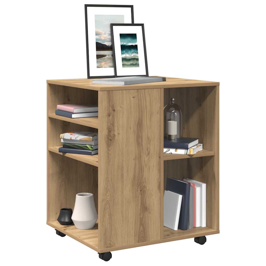 Rolling Cabinet Artisan Oak 60x53x72 cm Engineered Wood