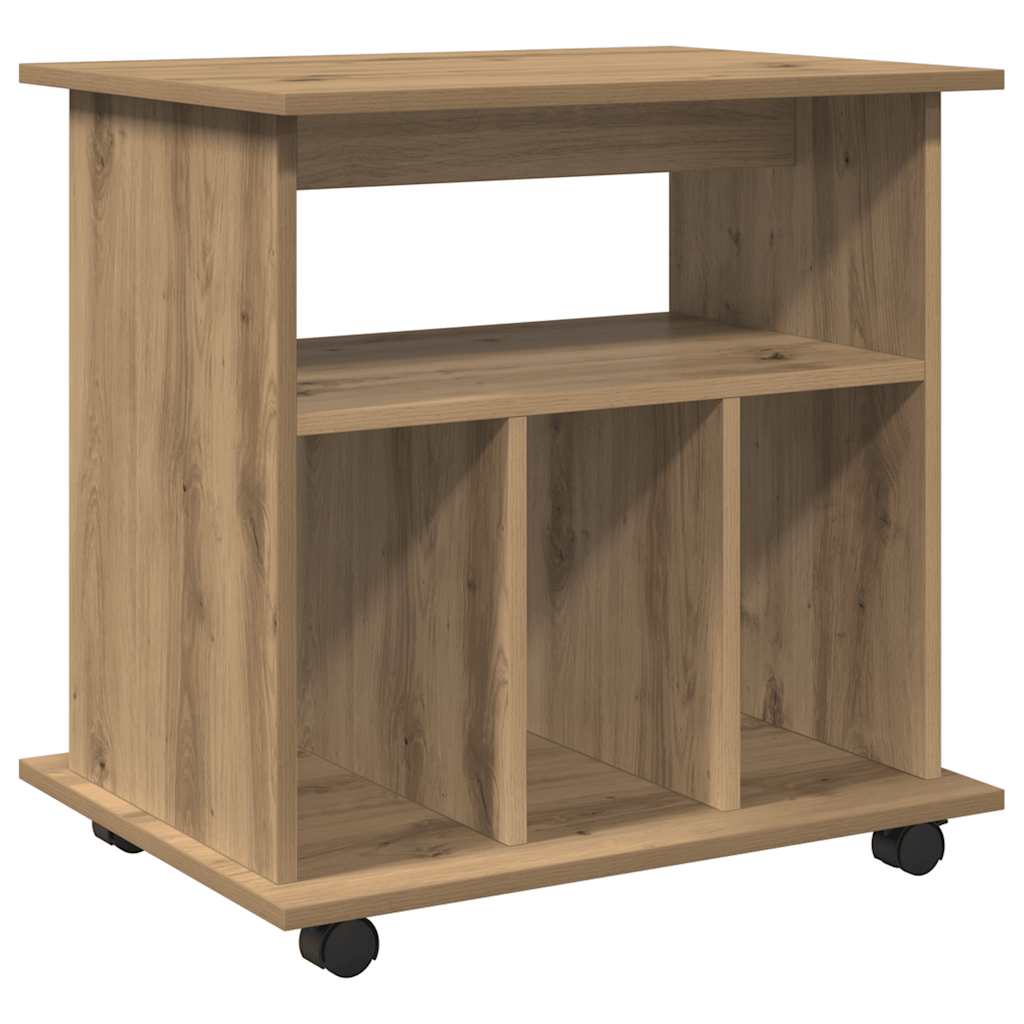 Rolling Cabinet Artisan Oak 60x45x60 cm Engineered Wood