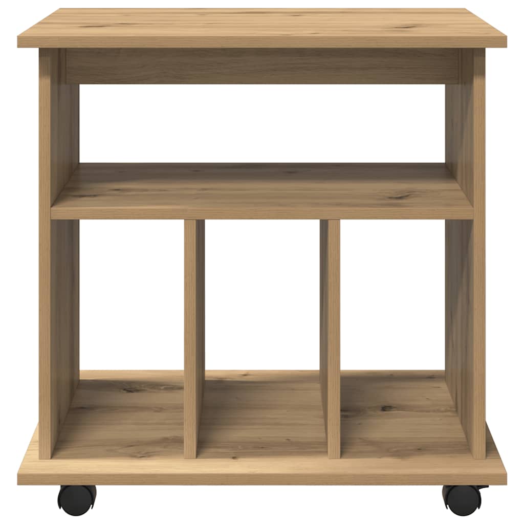 Rolling Cabinet Artisan Oak 60x45x60 cm Engineered Wood