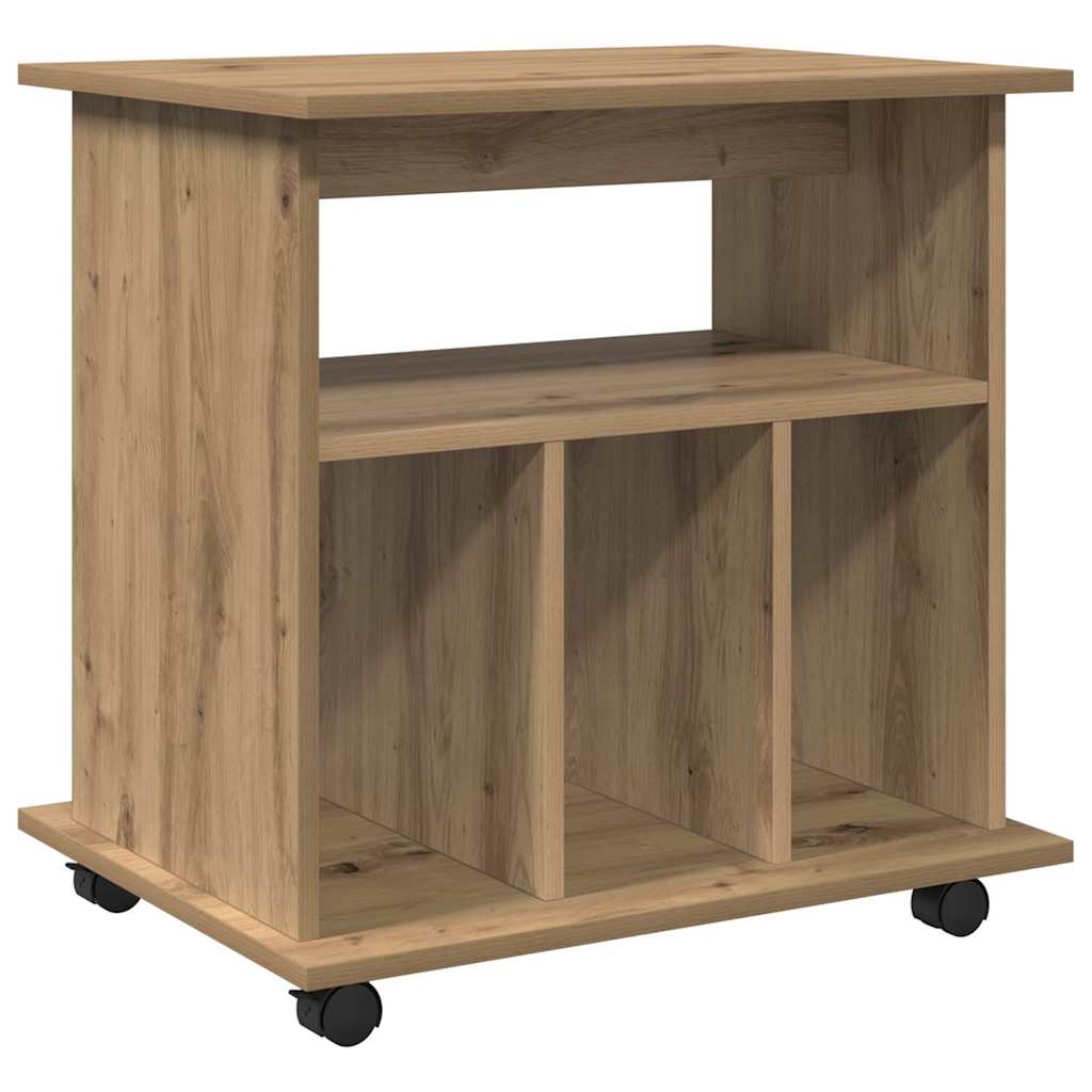 Rolling Cabinet Artisan Oak 60x45x60 cm Engineered Wood