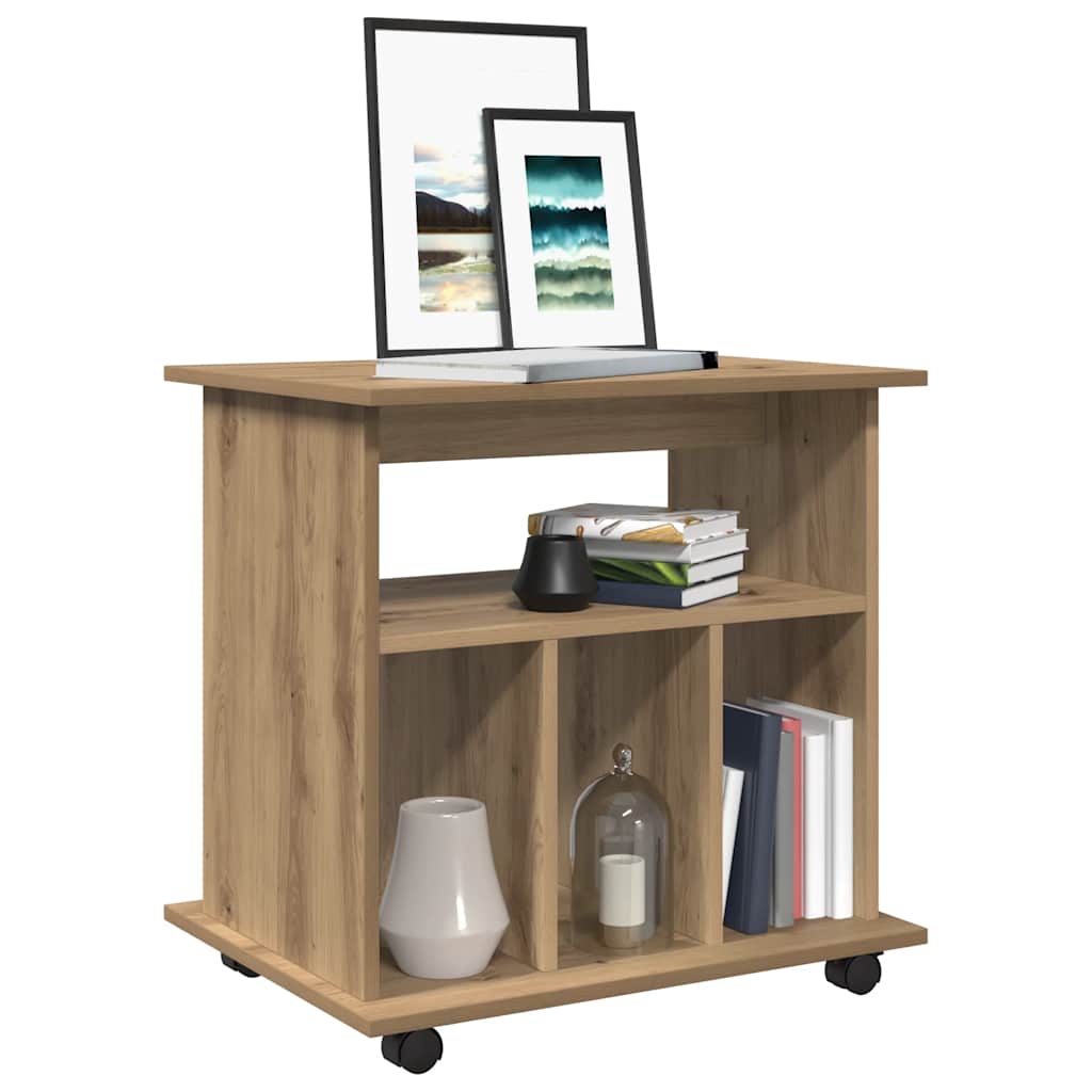 Rolling Cabinet Artisan Oak 60x45x60 cm Engineered Wood