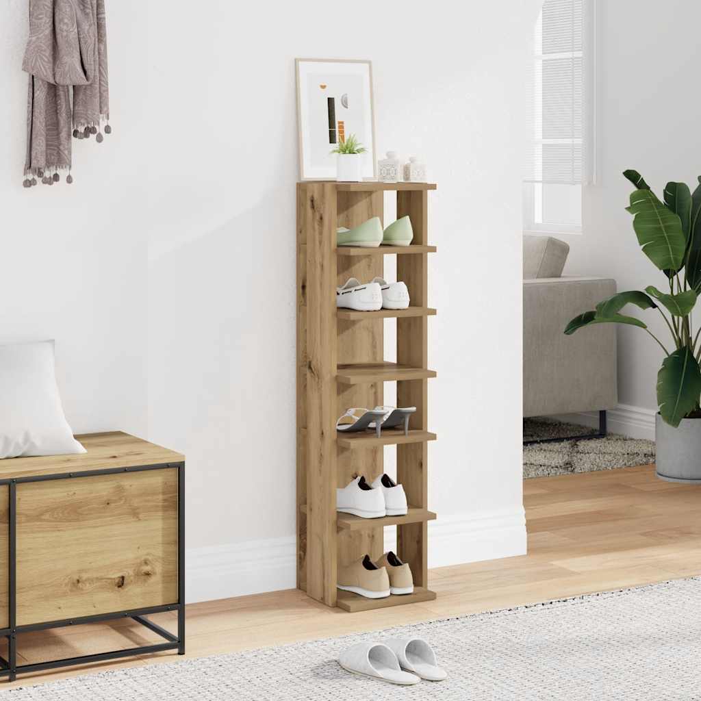 Shoe Cabinet Artisan Oak 28x27x102 cm Engineered Wood