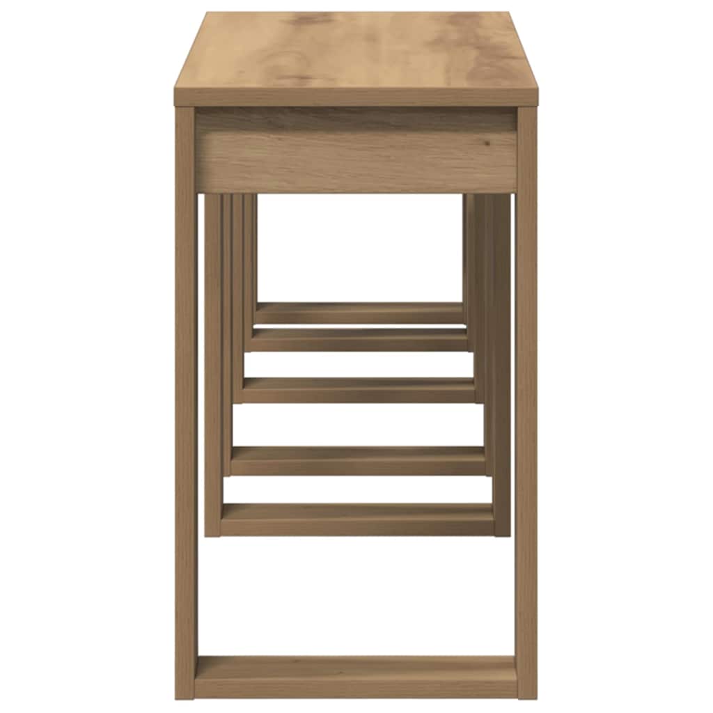 Nest of Tables 3 pcs Artisan Oak Engineered Wood