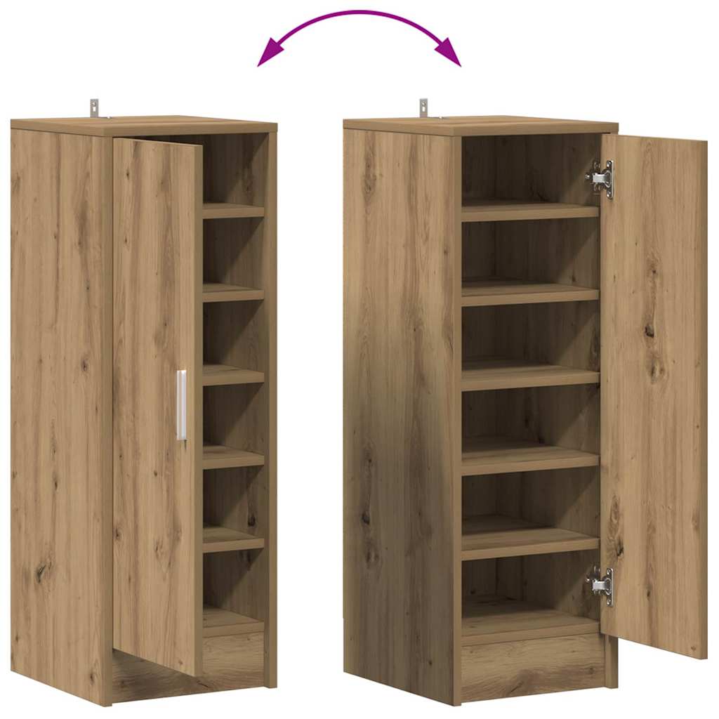 Shoe Cabinet Artisan Oak 32x35x92 cm Engineered Wood