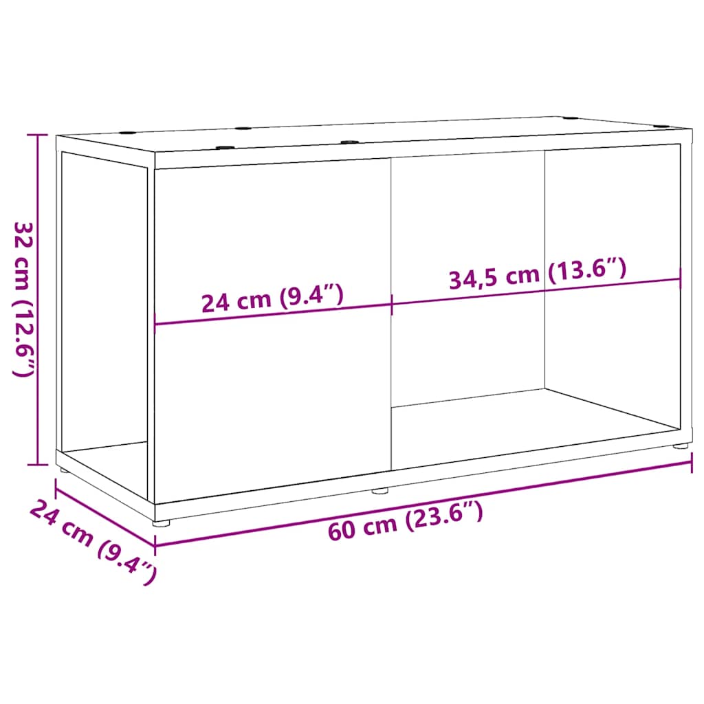TV Cabinet Artisan Oak 60x24x32cm Engineered Wood