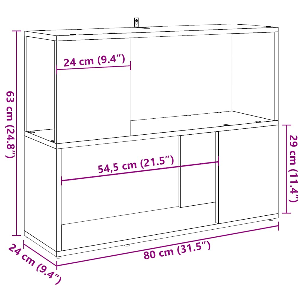 Book Cabinet/Room Divider Artisan Oak 80x24x63 cm