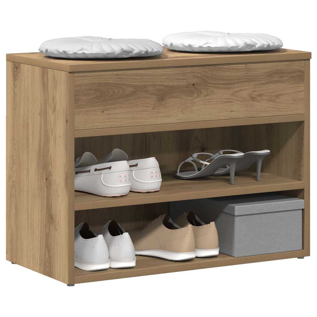 Shoe Bench Artisan Oak 60x30x45 cm Engineered Wood