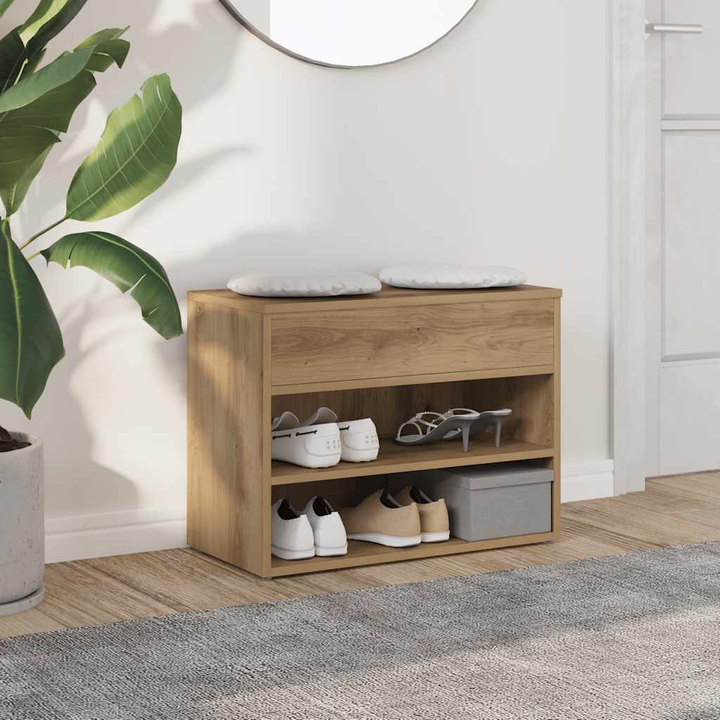Shoe Bench Artisan Oak 60x30x45 cm Engineered Wood