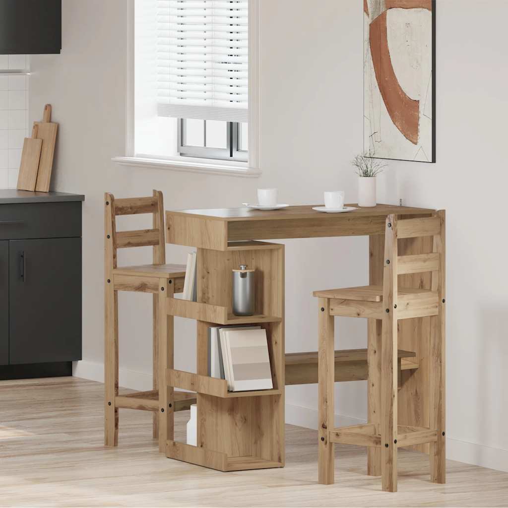 Bar Table with Storage Rack Artisan Oak 100x48x101.5 cm