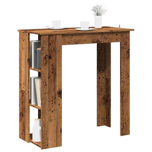 Bar Table with Shelf Old Wood 102x50x103.5 cm Engineered Wood