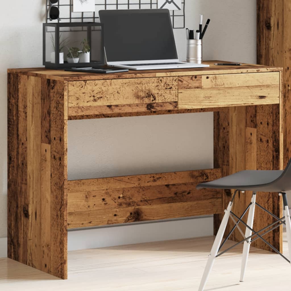 vidaXL Desk Old Wood 101x50x76.5 cm Engineered Wood