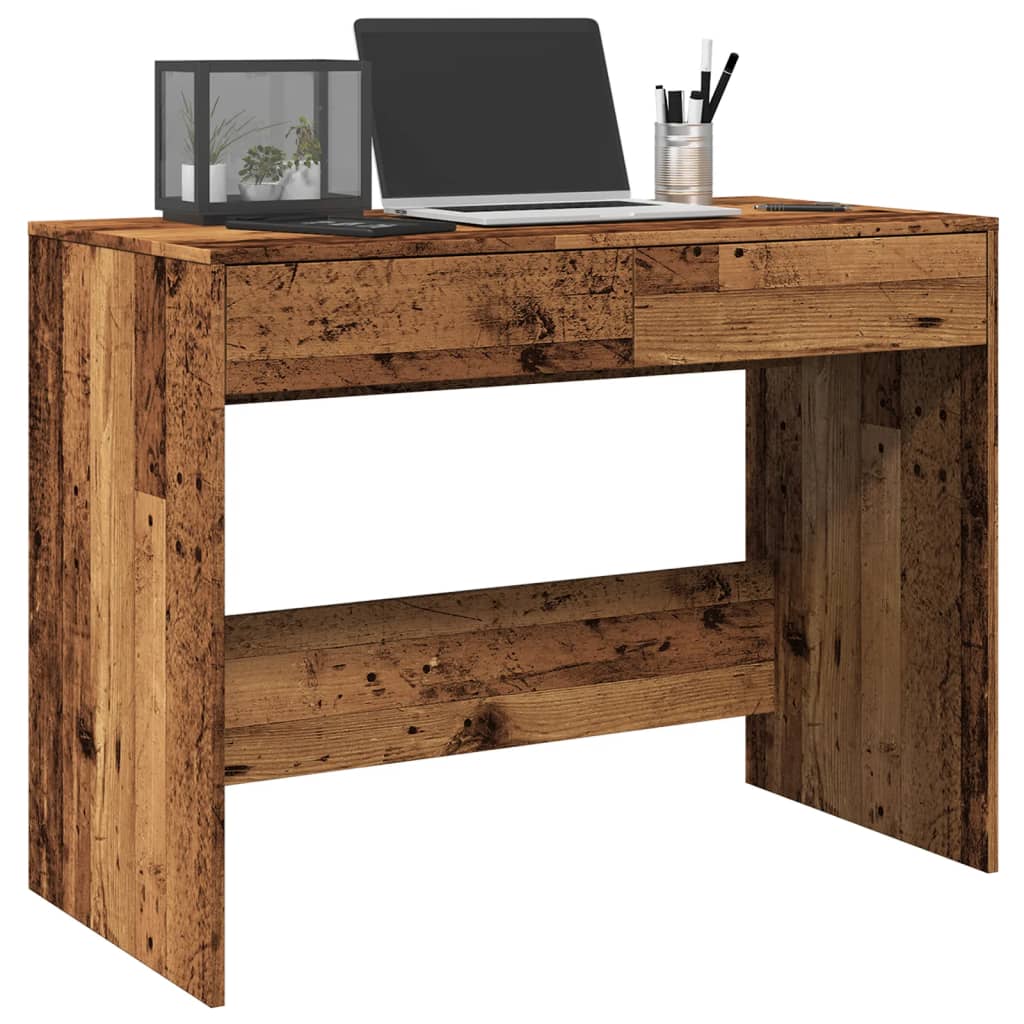 vidaXL Desk Old Wood 101x50x76.5 cm Engineered Wood