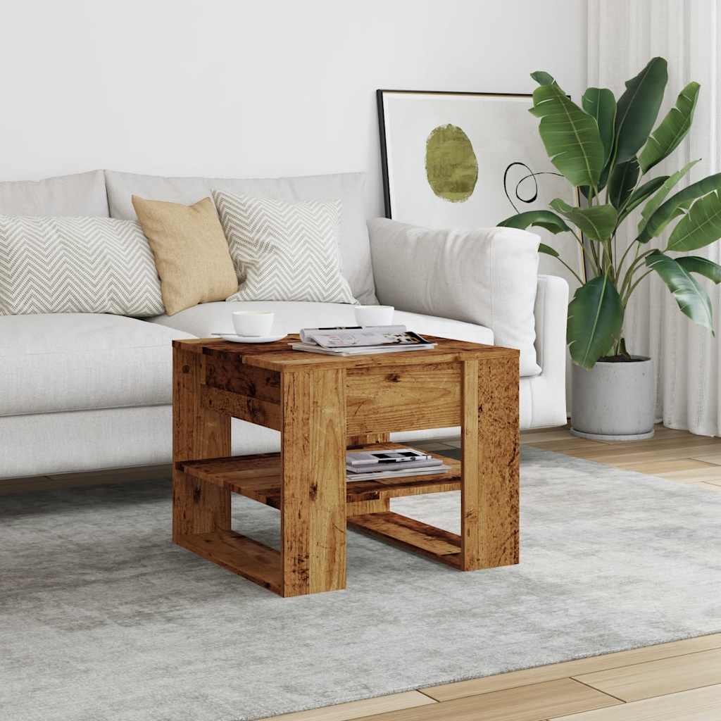 Coffee Table Old Wood 55,5x55x45 cm Engineered Wood