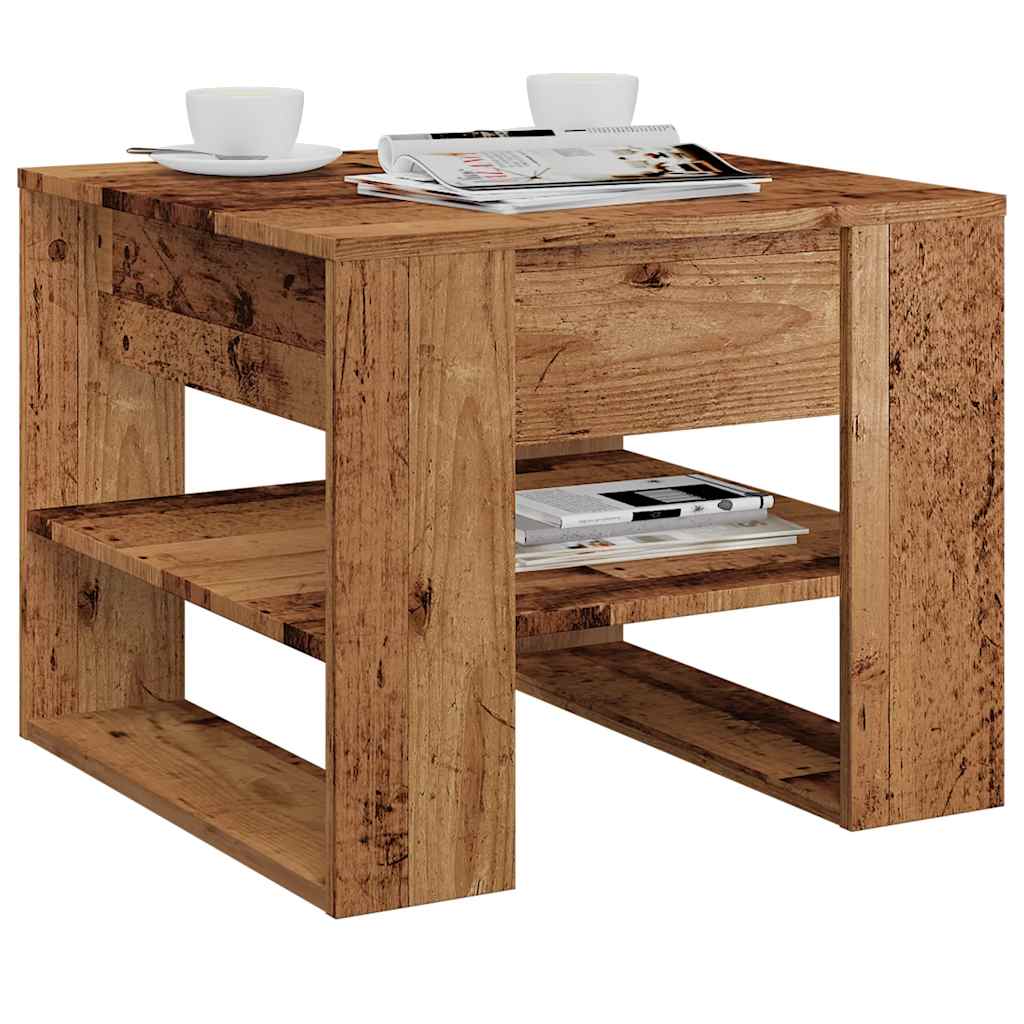 Coffee Table Old Wood 55,5x55x45 cm Engineered Wood