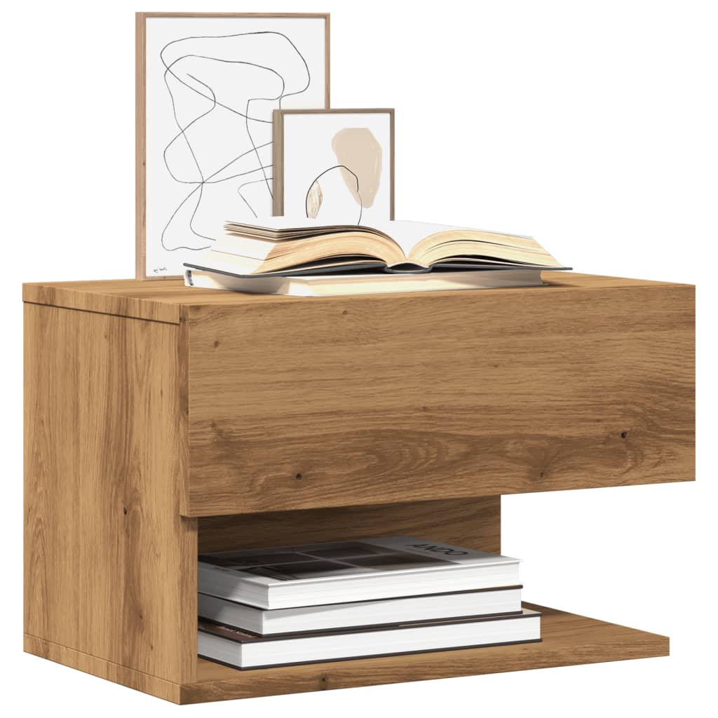 vidaXL Wall-mounted Bedside Cabinets 2 pcs Artisian Oak