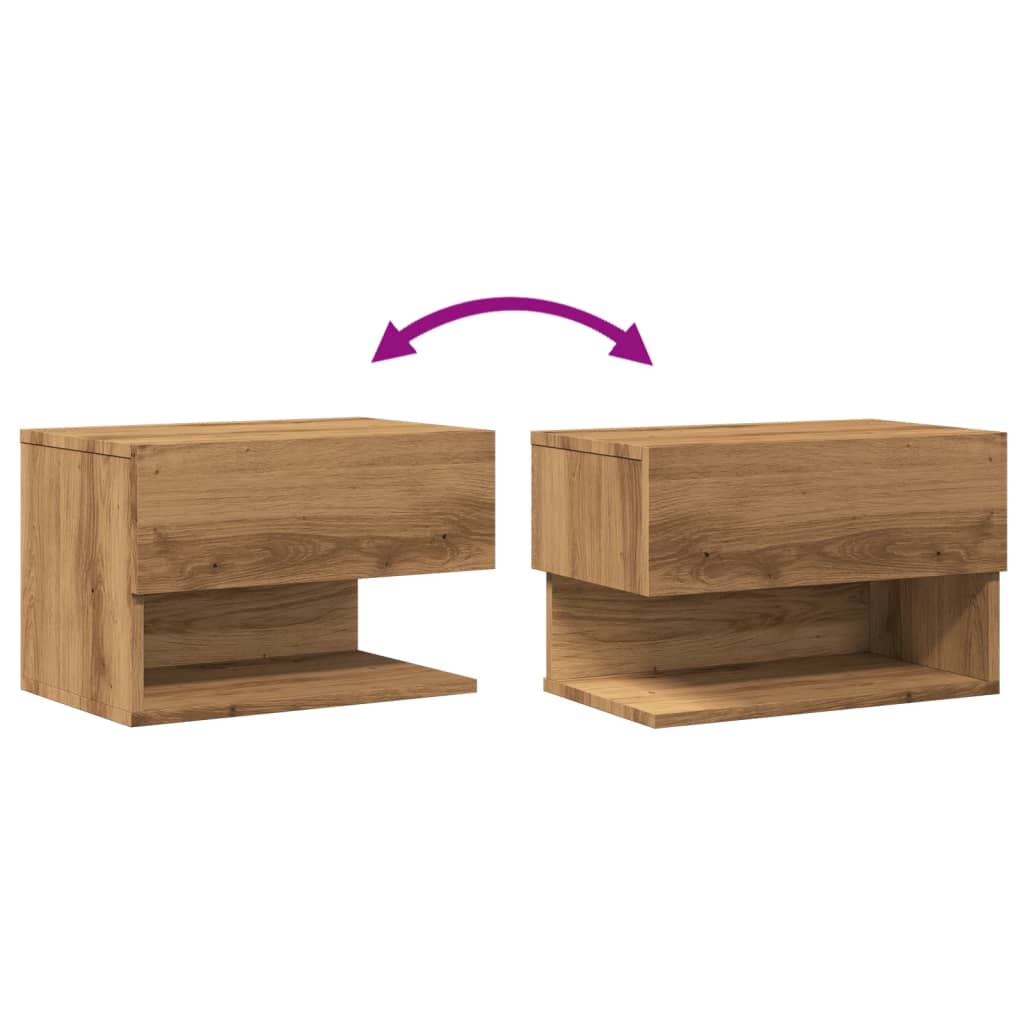 vidaXL Wall-mounted Bedside Cabinets 2 pcs Artisian Oak