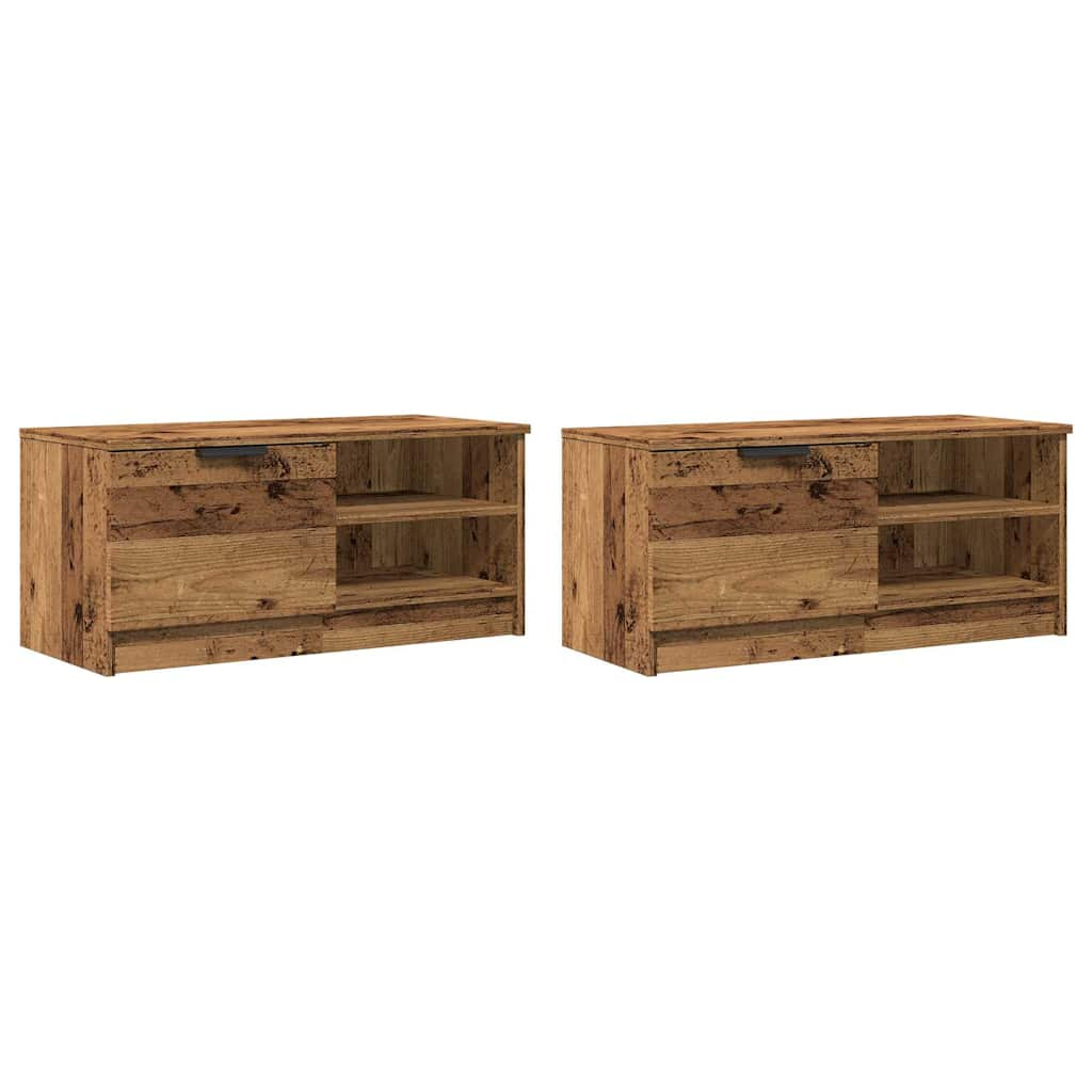 vidaXL TV Cabinets 2 pcs Old Wood 80x35x36.5 cm Engineered Wood