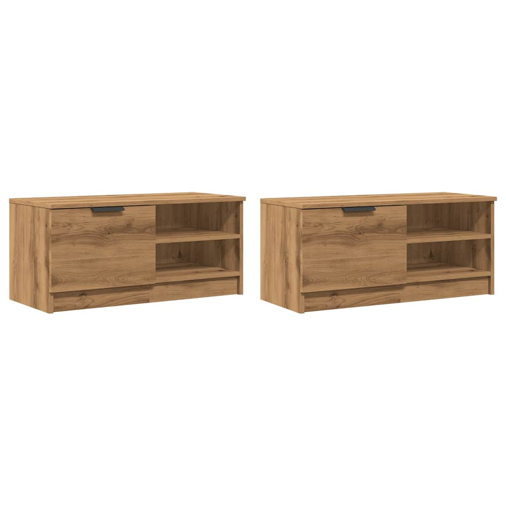 vidaXL TV Cabinets 2 pcs Artisan Oak 80x35x36.5 cm Engineered Wood