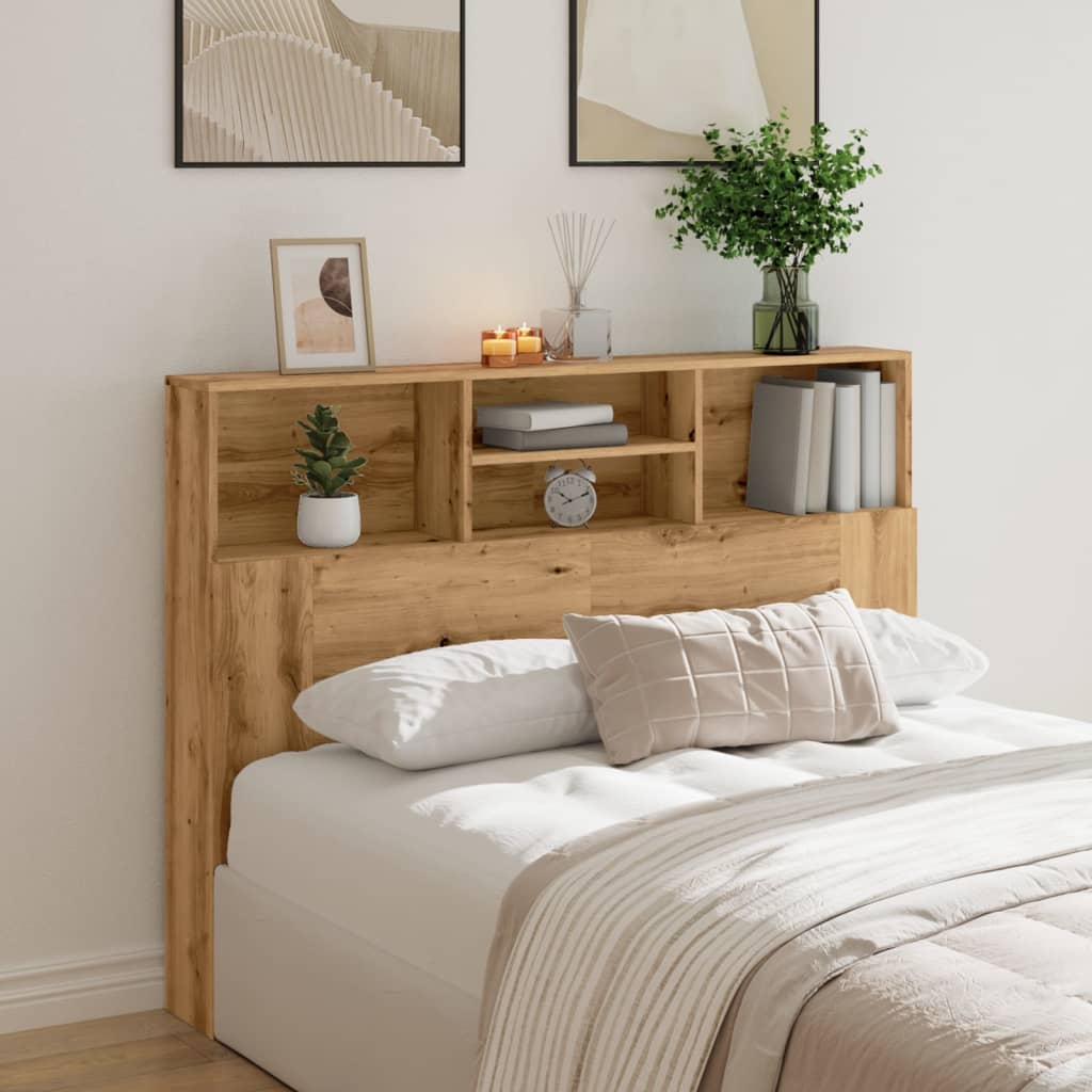 vidaXL Headboard Cabinet Artisan Oak 140x19x103.5 cm