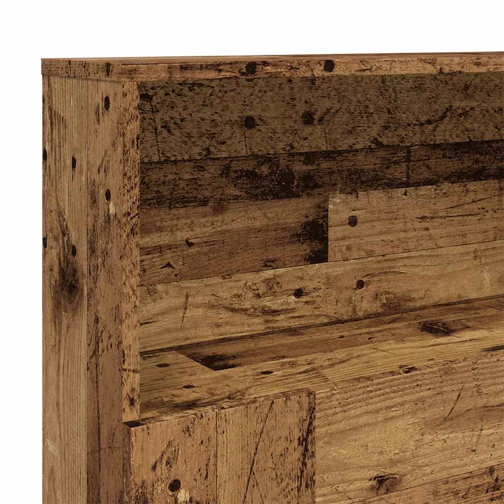 Headboard Cabinet Old Wood 200x19x103.5 cm Engineered Wood