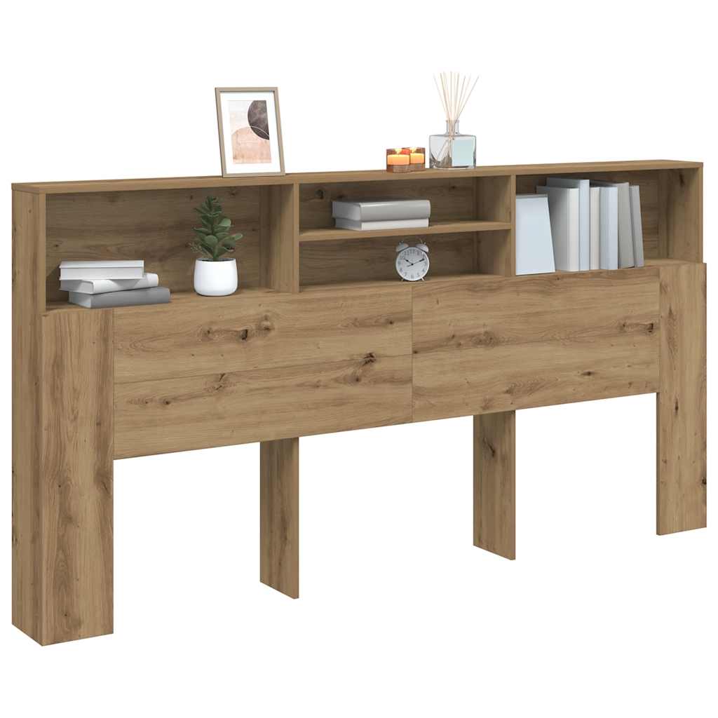 Headboard Cabinet Artisian Oak 200x19x103.5 cm Engineered Wood