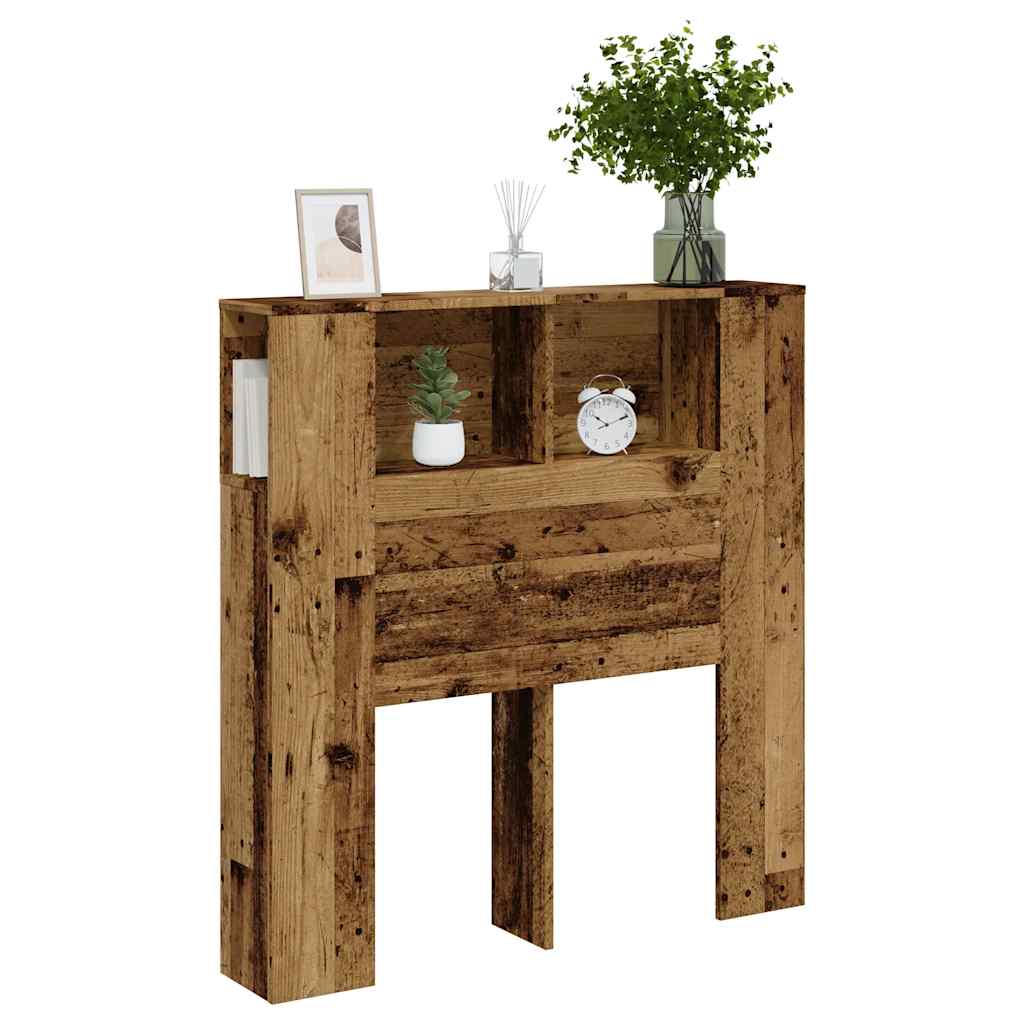 Headboard Cabinet Old Wood 100x18.5x102.5 cm Engineered Wood