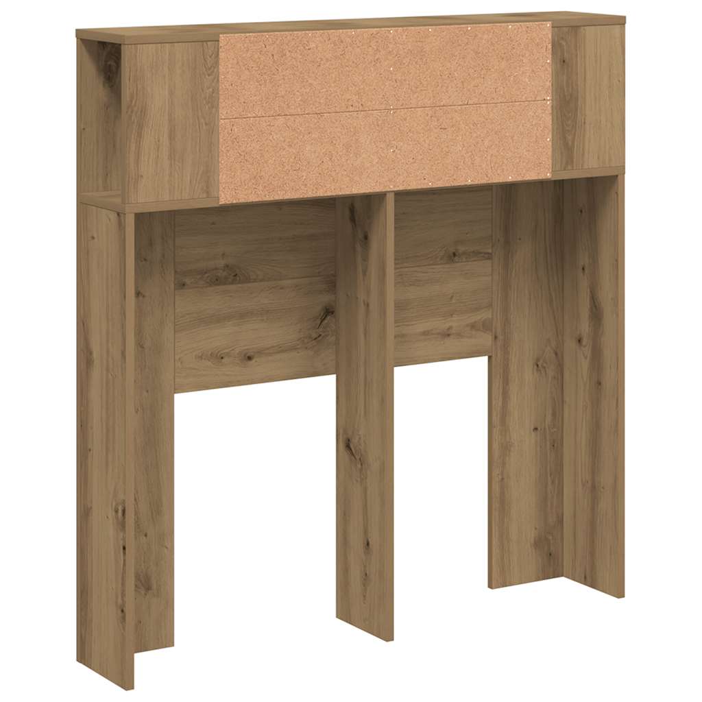 Headboard Cabinet Artisan Oak 100x18.5x102.5 cm Engineered Wood