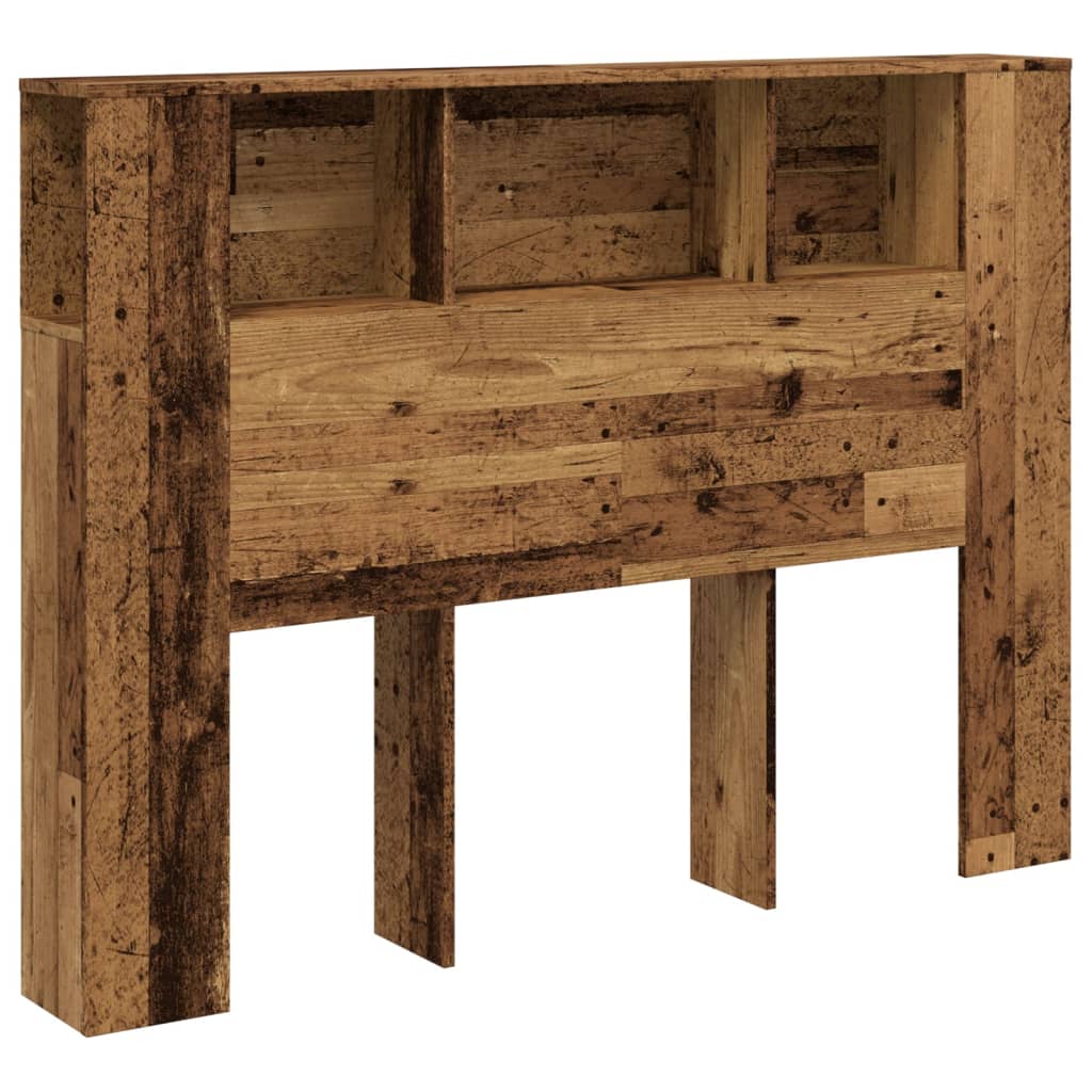 Headboard Cabinet Old Wood 140x18.5x102.5 cm Engineered Wood