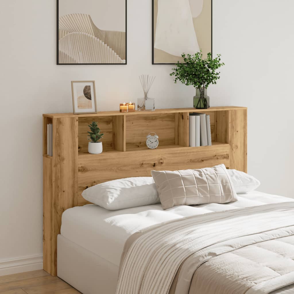 vidaXL Headboard Cabinet Artisan Oak 160x18.5x103.5 cm Engineered Wood