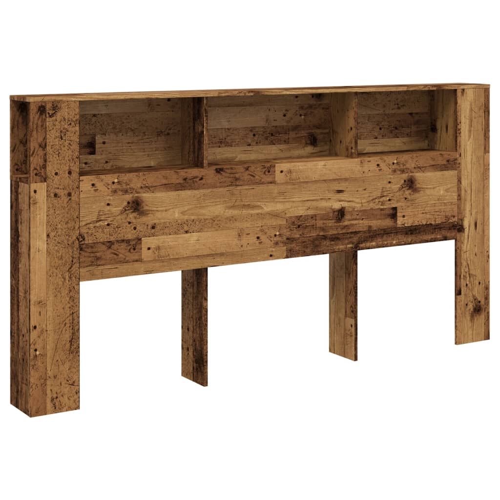 Headboard Cabinet Old Wood 200x18.5x102.5 cm Engineered Wood