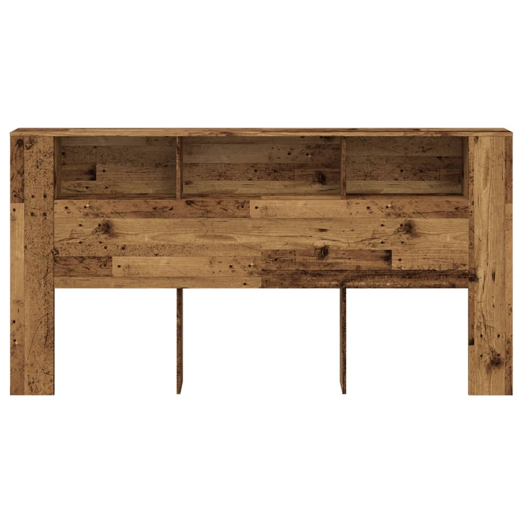 Headboard Cabinet Old Wood 200x18.5x102.5 cm Engineered Wood