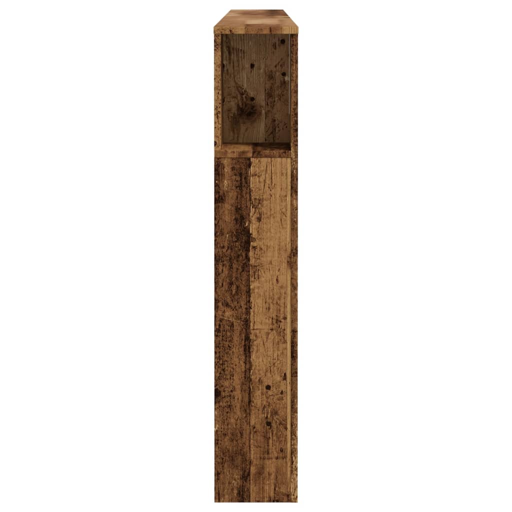 Headboard Cabinet Old Wood 200x18.5x102.5 cm Engineered Wood