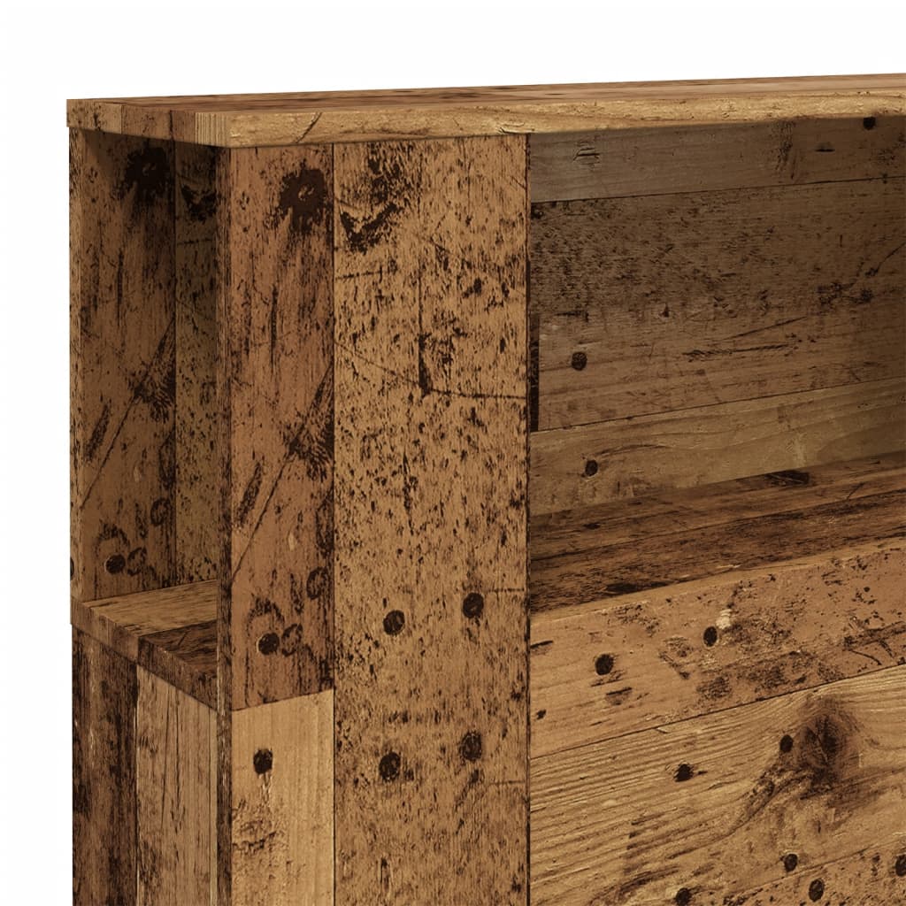 Headboard Cabinet Old Wood 200x18.5x102.5 cm Engineered Wood