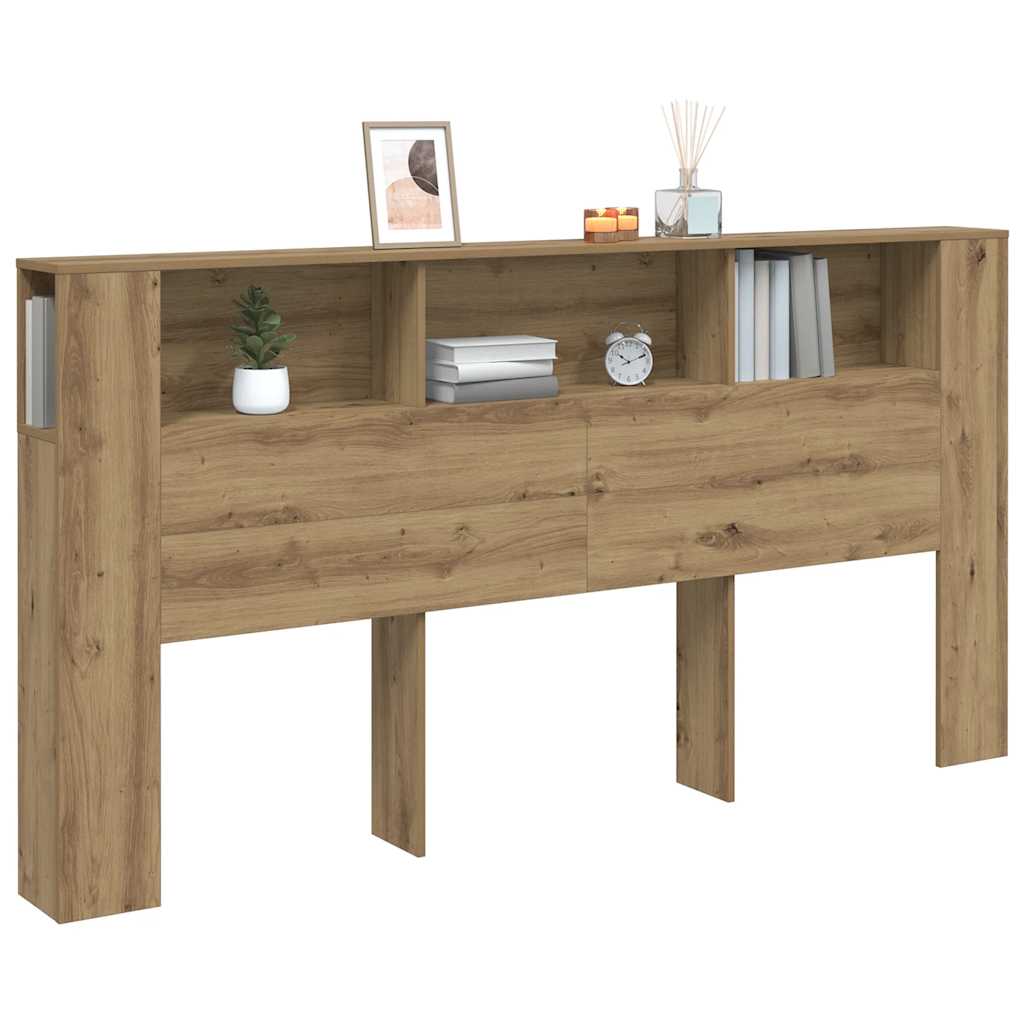 Headboard Cabinet Artisian Oak 200x18.5x102.5 cm Engineered Wood
