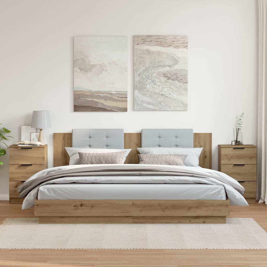 Bedside Cabinets 2 pcs Artisan Oak 40x36x65 cm Engineered Wood